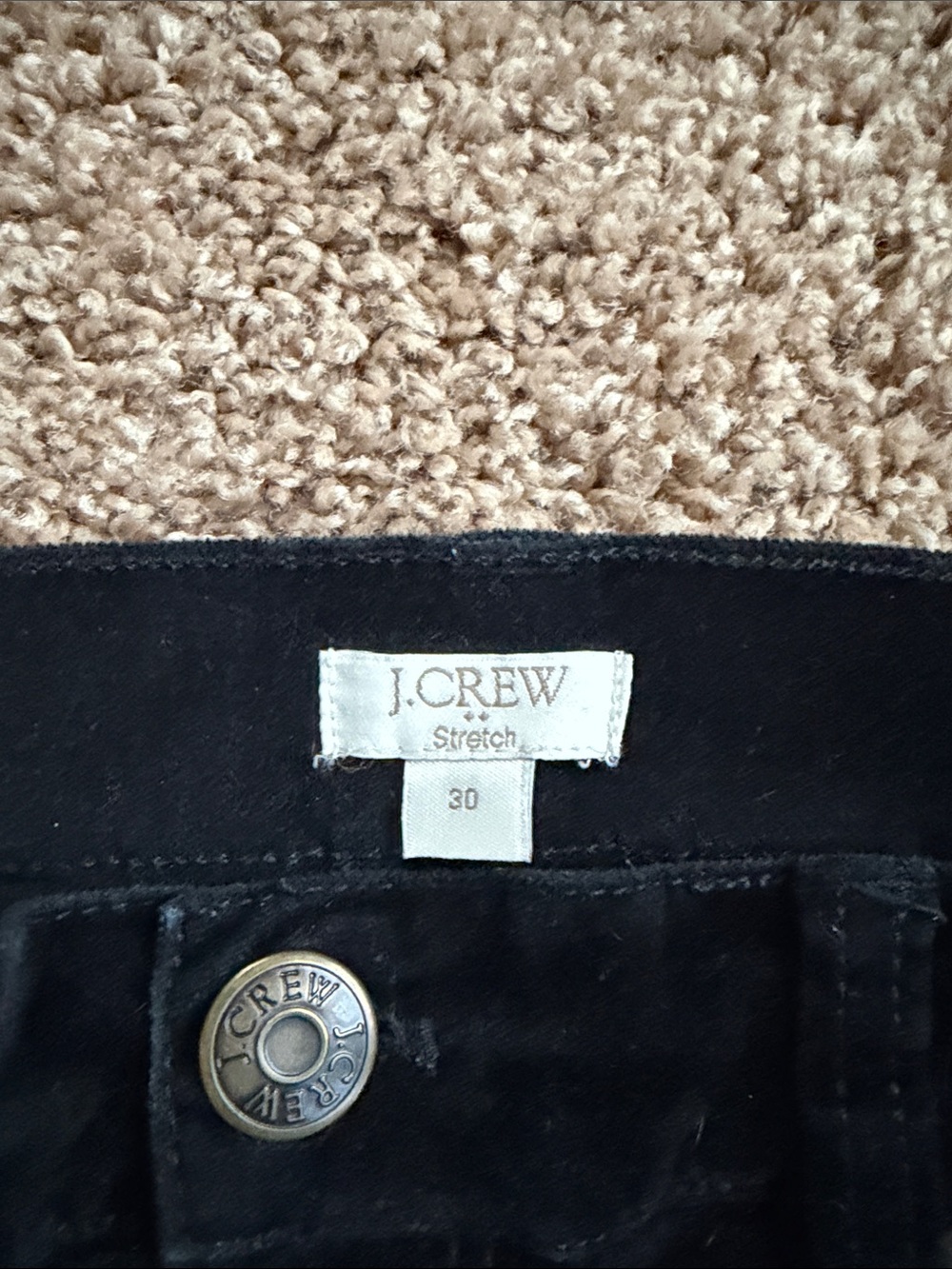 J. Crew Black Straight Velour Pants Size 30 - Picture 2 of 6